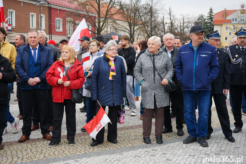 Karol Nawrocki na rynku w Jaśle