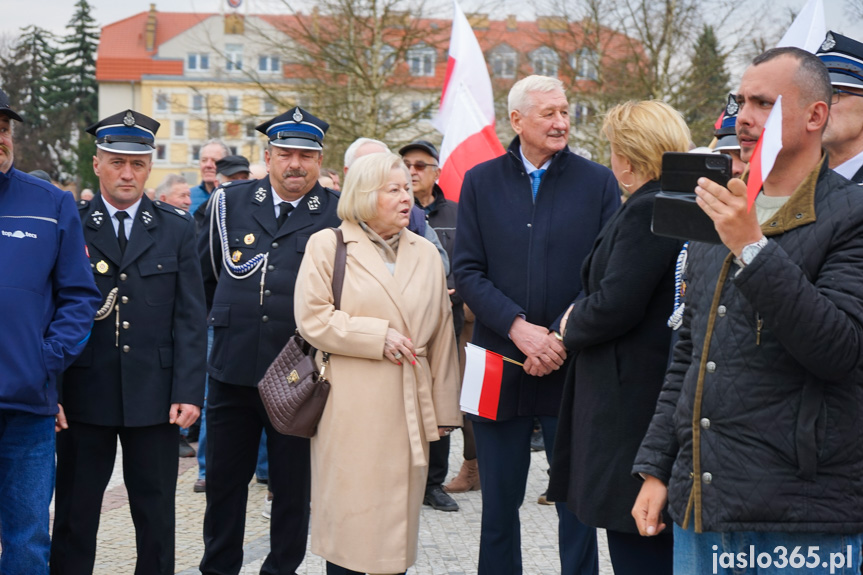 Karol Nawrocki na rynku w Jaśle