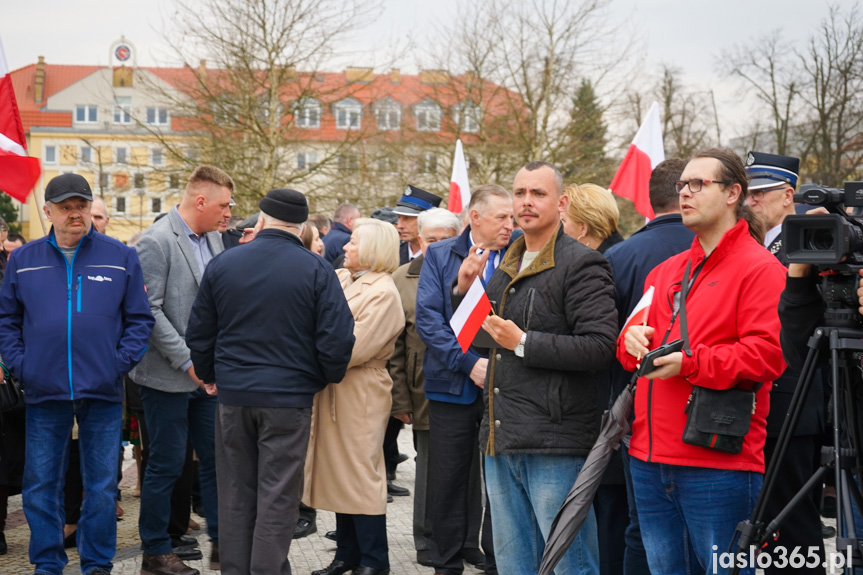 Karol Nawrocki na rynku w Jaśle