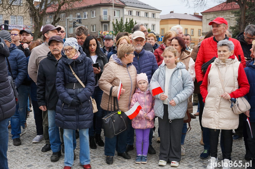 Karol Nawrocki na rynku w Jaśle