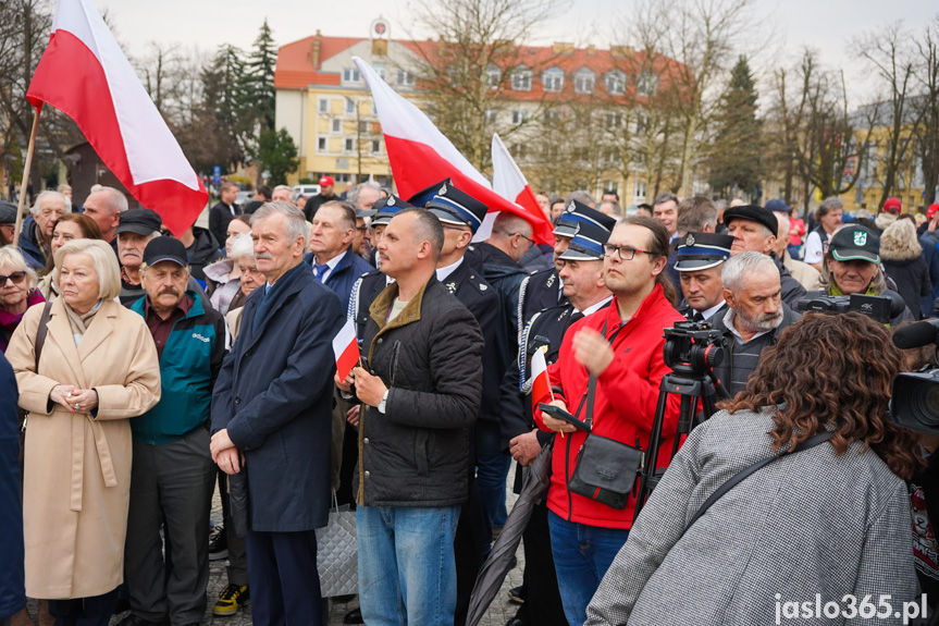 Karol Nawrocki na rynku w Jaśle