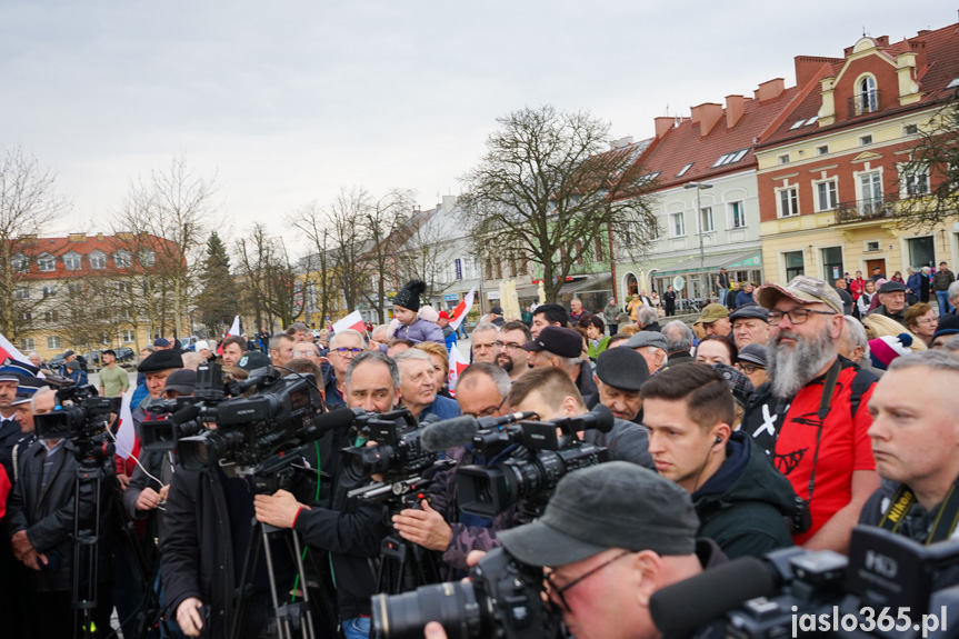 Karol Nawrocki na rynku w Jaśle
