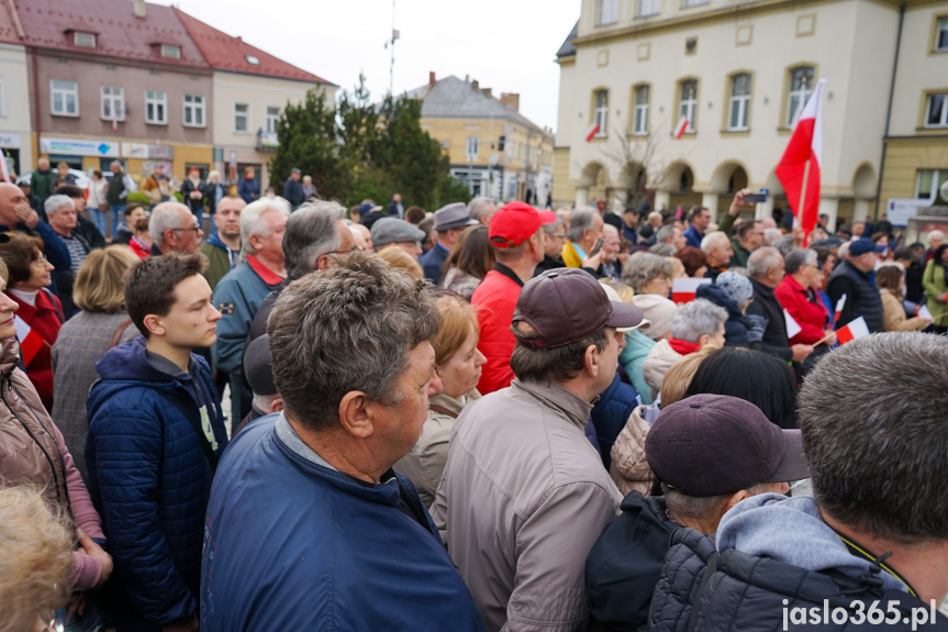 Karol Nawrocki na rynku w Jaśle