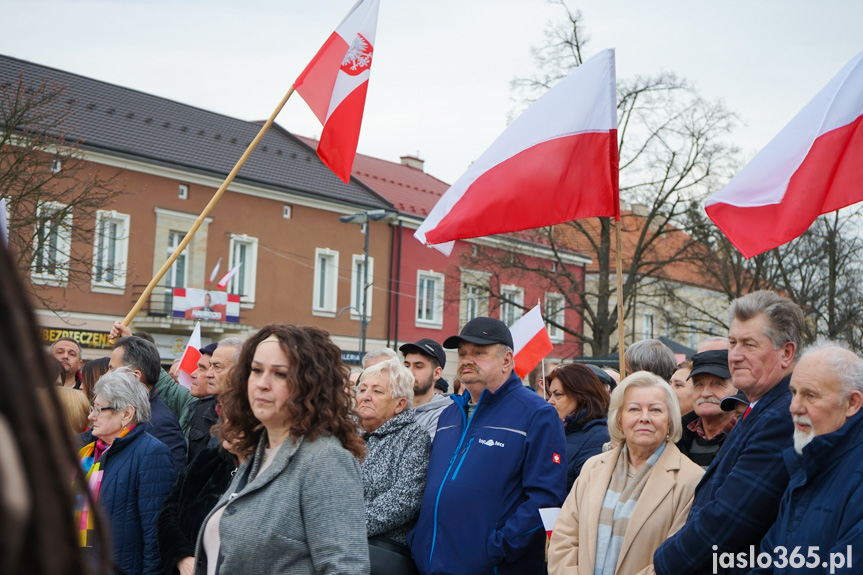 Karol Nawrocki na rynku w Jaśle