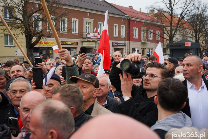 Karol Nawrocki na rynku w Jaśle