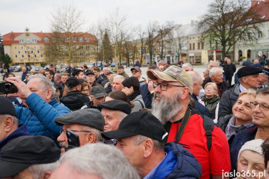 Karol Nawrocki na rynku w Jaśle