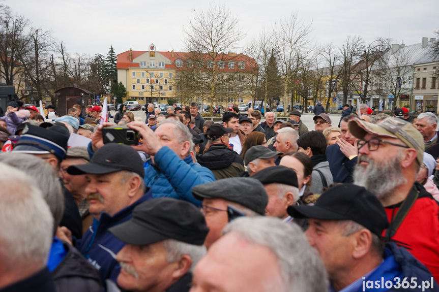 Karol Nawrocki na rynku w Jaśle