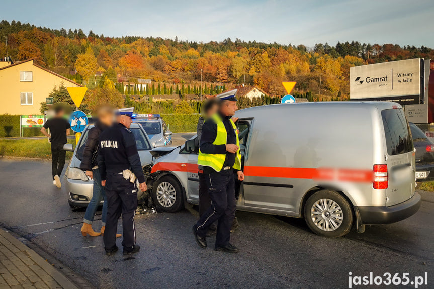 Kolizja na skrzyżowaniu w Jaśle