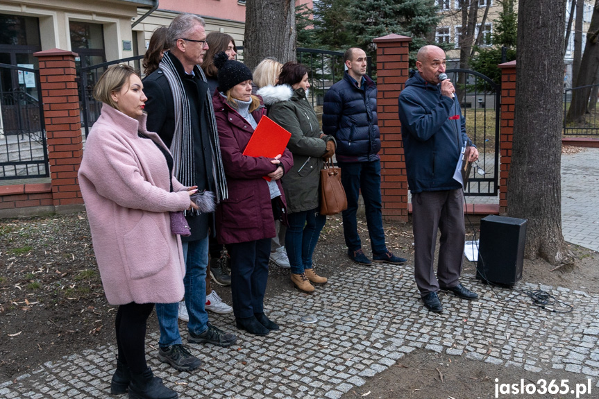 Konferencja prasowa przy I LO w Jaśle