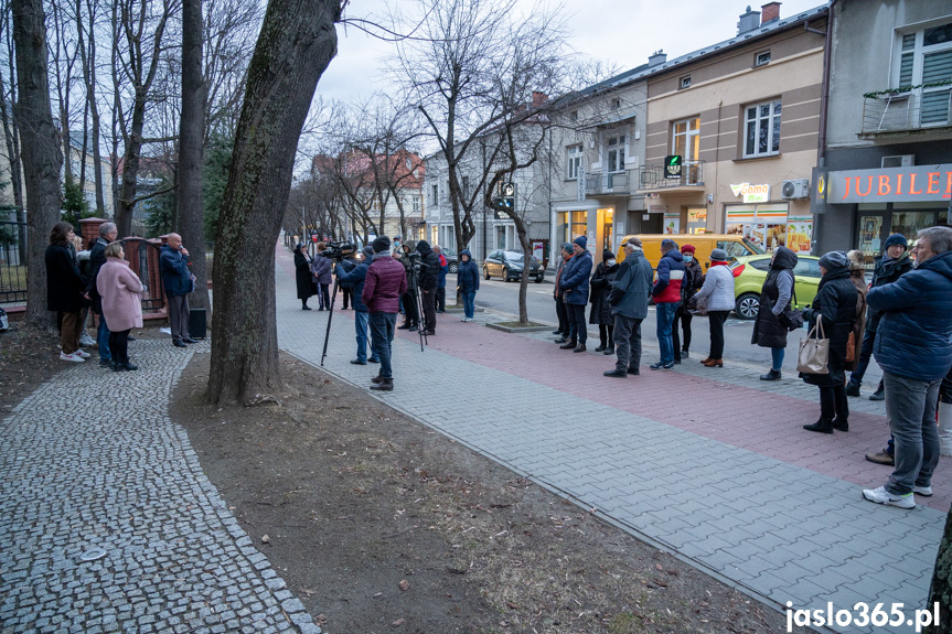 Konferencja prasowa przy I LO w Jaśle