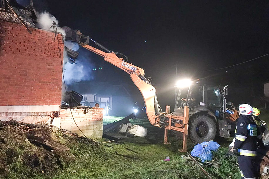 Pożar budynku w Siedliskach Sławęcińskich