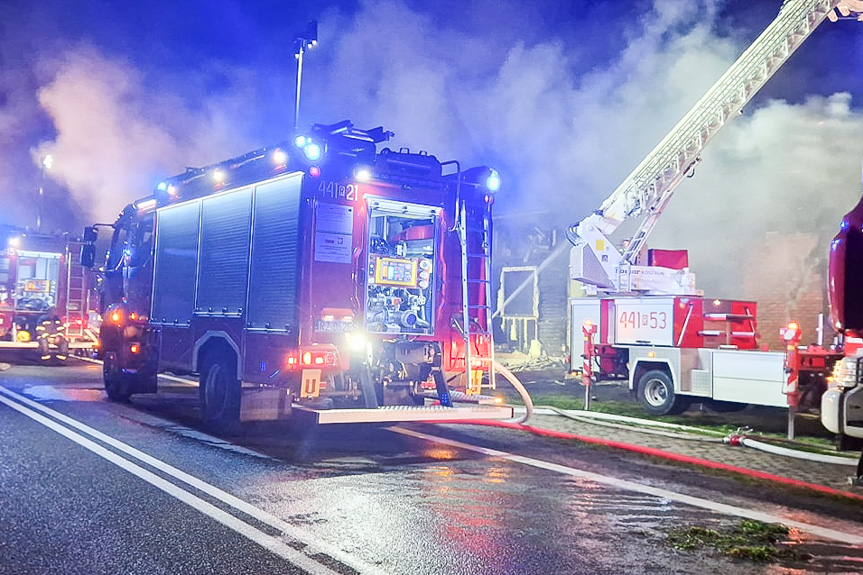Pożar budynku w Siedliskach Sławęcińskich