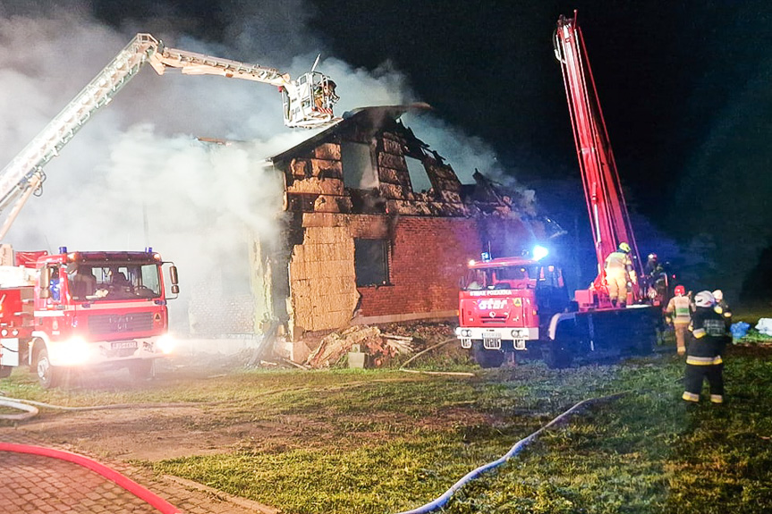 Pożar budynku w Siedliskach Sławęcińskich