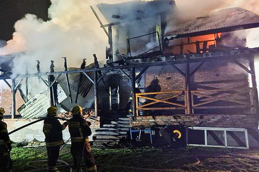Pożar budynku w Siedliskach Sławęcińskich