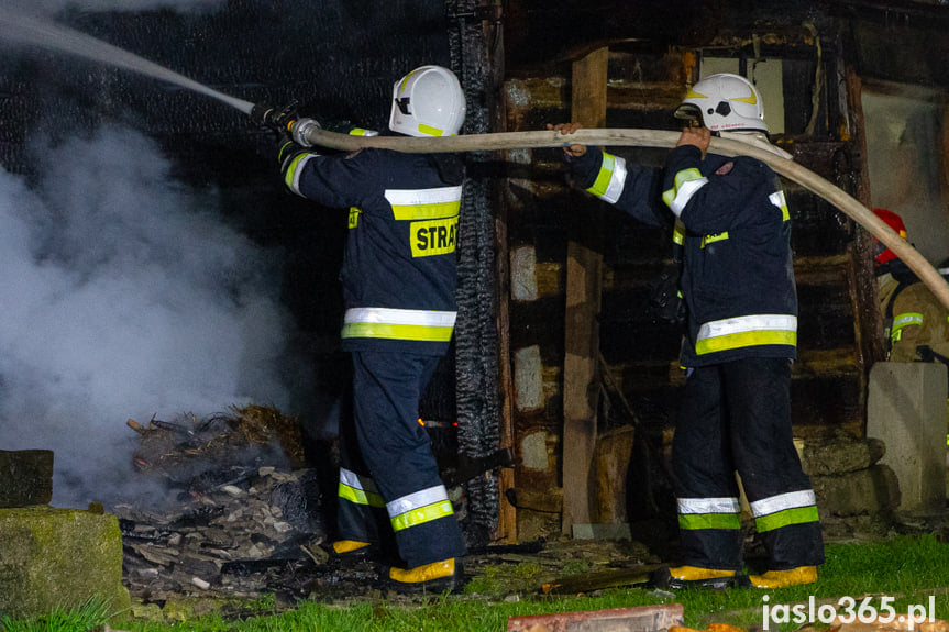Pożar drewnianego domu w Krempnej