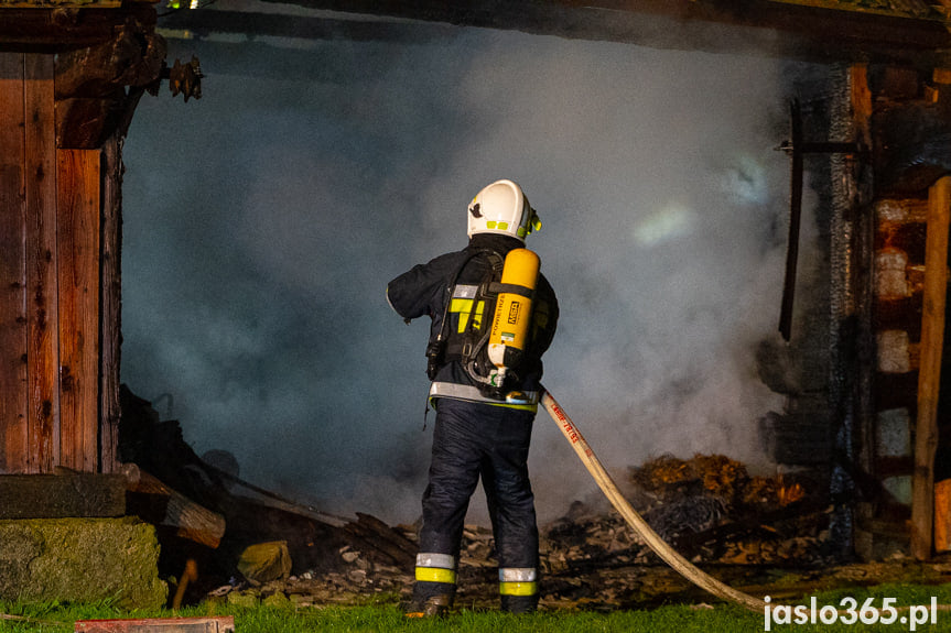 Pożar drewnianego domu w Krempnej