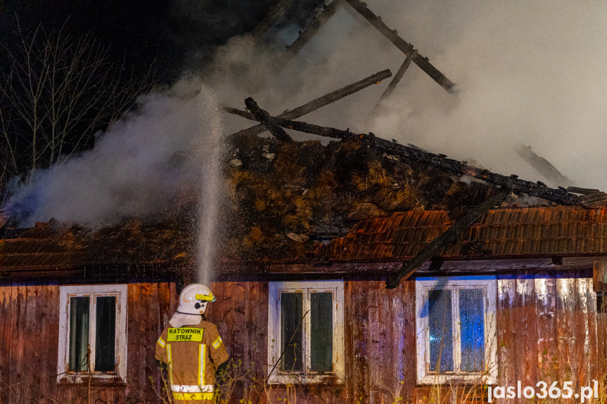 Pożar drewnianego domu w Krempnej