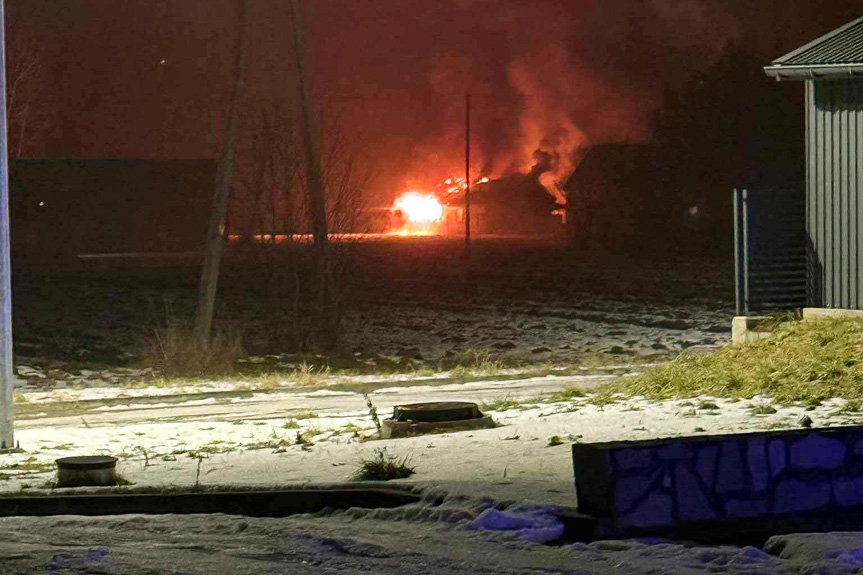 Pożar garażu w Osobnicy