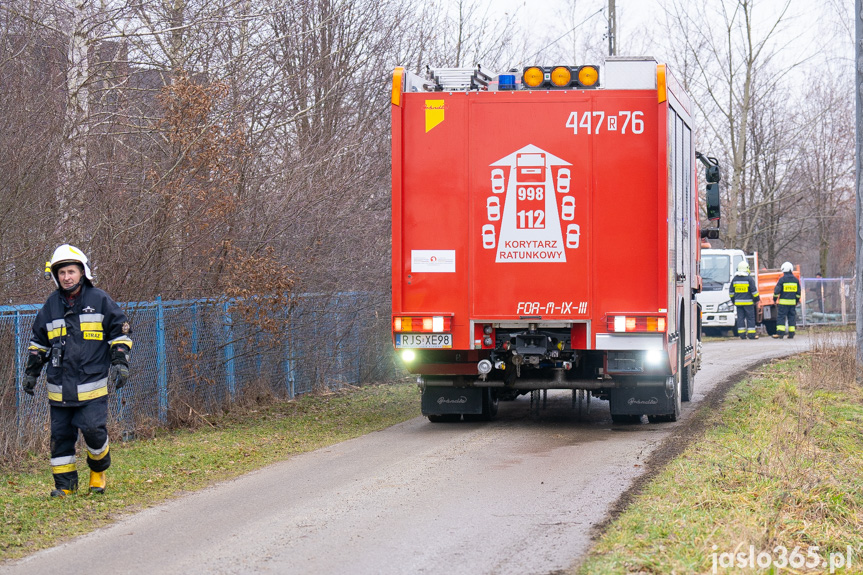 Pożar hali w miejscowości Roztoki