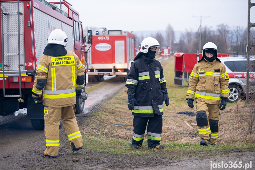 Pożar hali w miejscowości Roztoki