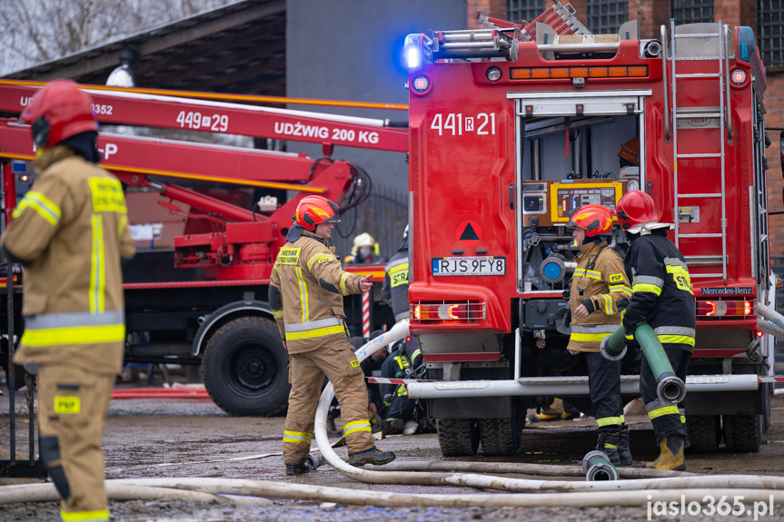 Pożar hali w miejscowości Roztoki