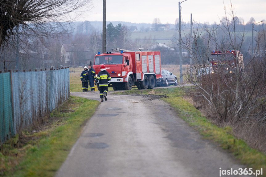 Pożar hali w miejscowości Roztoki