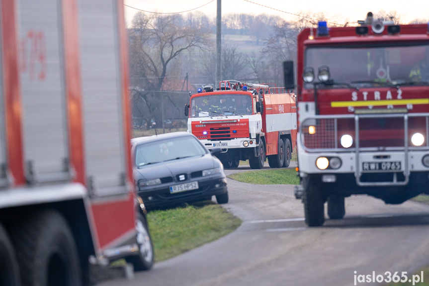 Pożar hali w miejscowości Roztoki