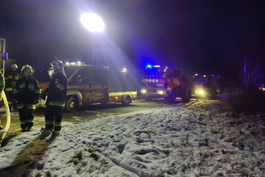 Pożar pustostanu w Brzyskach