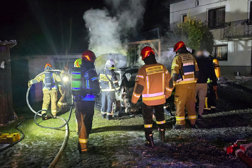 Pożar samochodu osobowego w Sieklówce