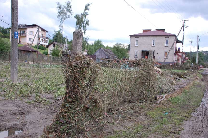 Sprzątanie po niszczycielskim żywiole w Trzcinicy