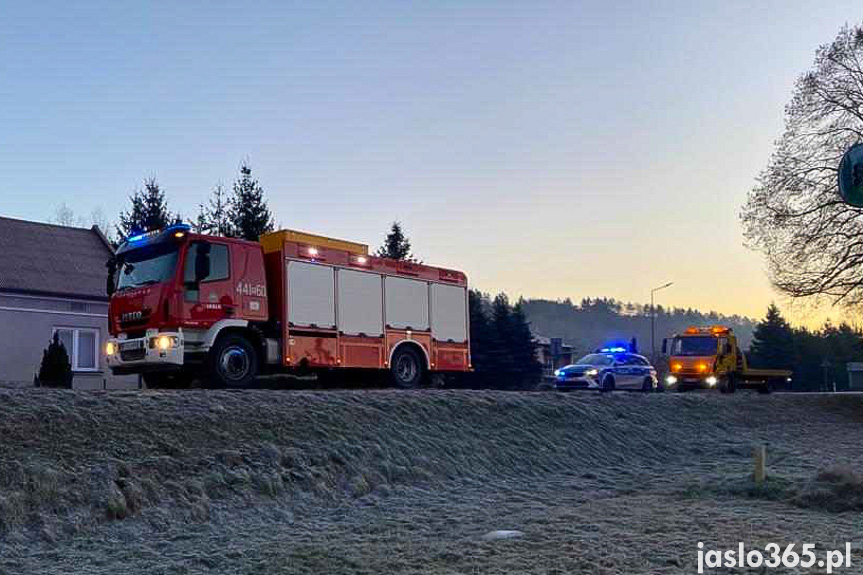 Wypadek samochodu ciężarowego w Krajowicach