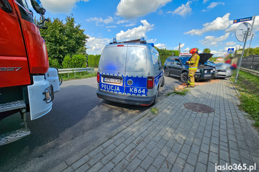 Zderzenie dwóch samochodów w Jaśle