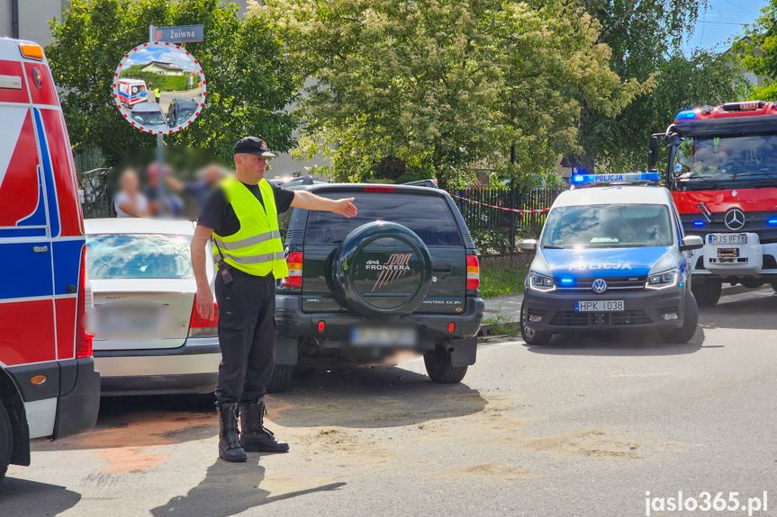Zderzenie dwóch samochodów w Jaśle