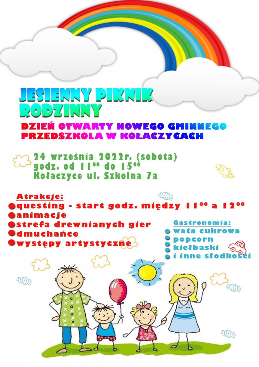 Jesienny piknik rodzinny - dzień otwarty nowego gminnego przedszkola w Kołaczycach