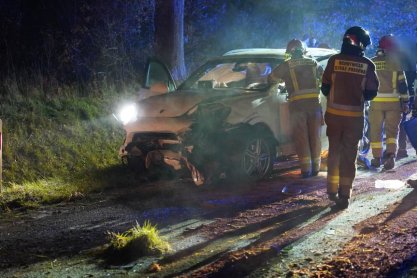 Dachowanie porsche w Łysej Górze