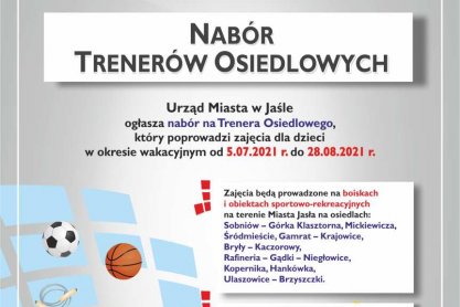 Jasło. Nabór na trenerów osiedlowych 