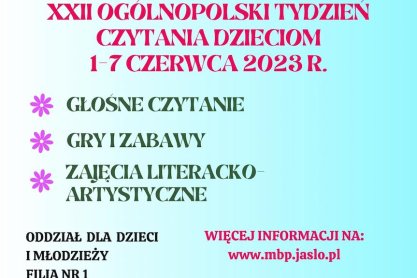 Książka to ogród - XXII Ogólnopolski Tydzień Czytania Dzieciom