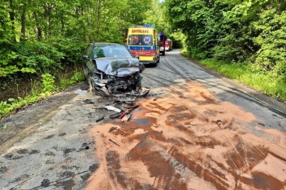 Poważny wypadek w Hłudnie. Droga zablokowana