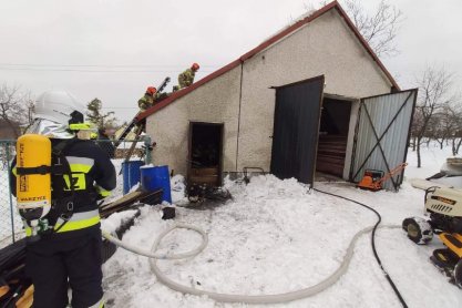 Pożar budynku gospodarczego w Trzcinicy