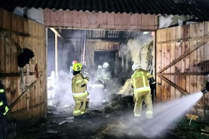 Pożar budynku gospodarczego w Zarzeczu