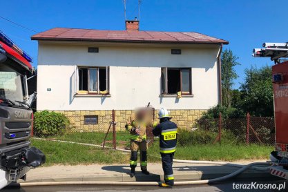 Pożar w domu w Korczynie