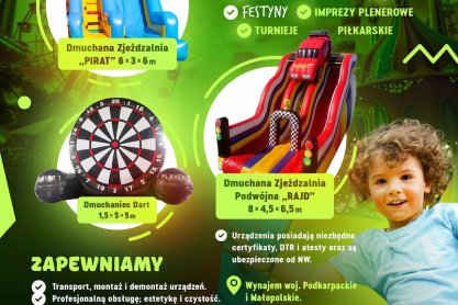 Wynajem dmuchanych atrakcji oraz animacje dla każdej imprezy!
