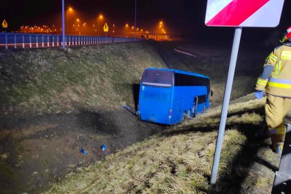 Wypadek autokaru na autostradzie A4