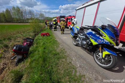 Wypadek motocyklisty w Przybówce