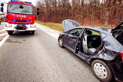 Wypadek w Głogowie Młp. Zderzenie osobówki z samochodem ciężarowym