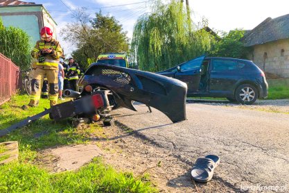 Wypadek w Lubatowej. Poszkodowany kierujący jawą