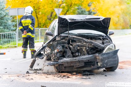 Wypadek w Szebniach na DK28