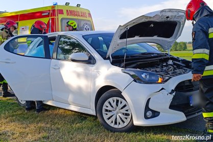 Zderzenie trzech samochodów na DK28