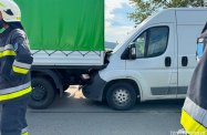 Zderzenie trzech samochodów na DK991