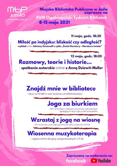 „Znajdziesz mnie w bibliotece” czyli Ogólnopolski Tydzień Bibliotek w jasielskiej MBP „Znajdziesz mnie w bibliotece” czyli Ogólnopolski Tydzień Bibliotek w jasielskiej MBP